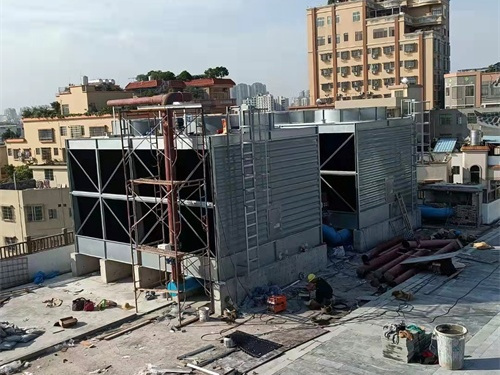 特菱冷卻塔安裝的位置應(yīng)在通風(fēng)良好的位置,冷卻塔安裝示意圖